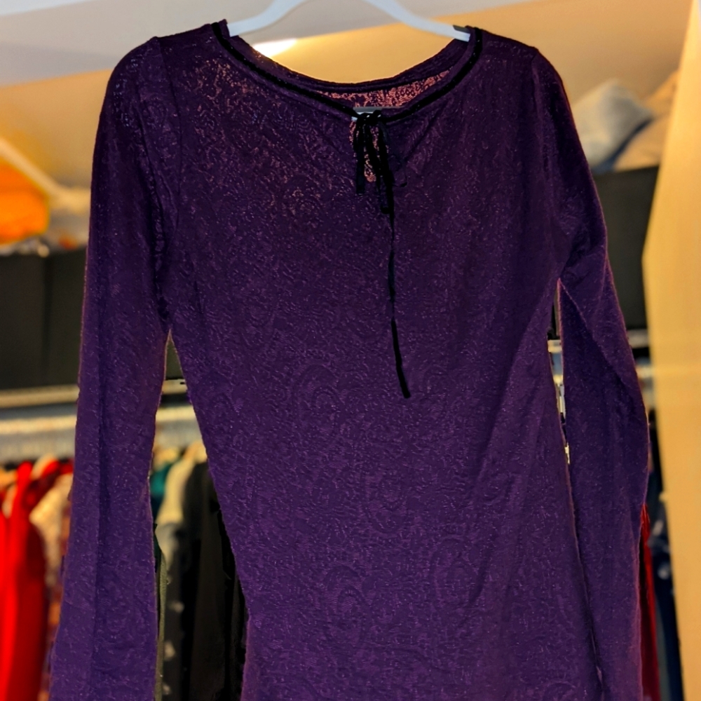 Lacy plum light sweater